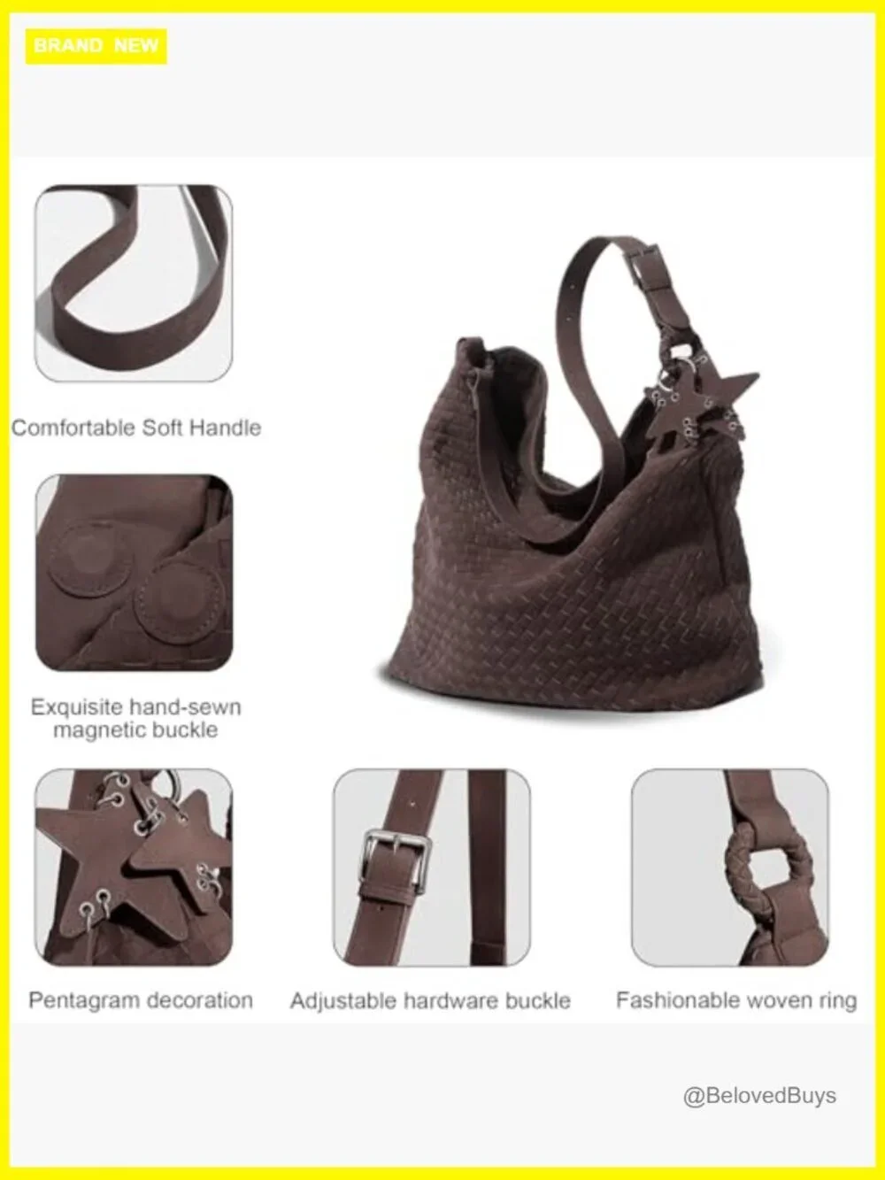Slouchy Suede Hobo Bag - Top Handle Shoulder Crossbody Tote for Work Travel